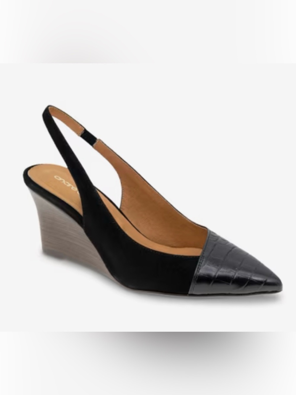 New Andre Assous Laina Wedge Pump. Black. Size 6.